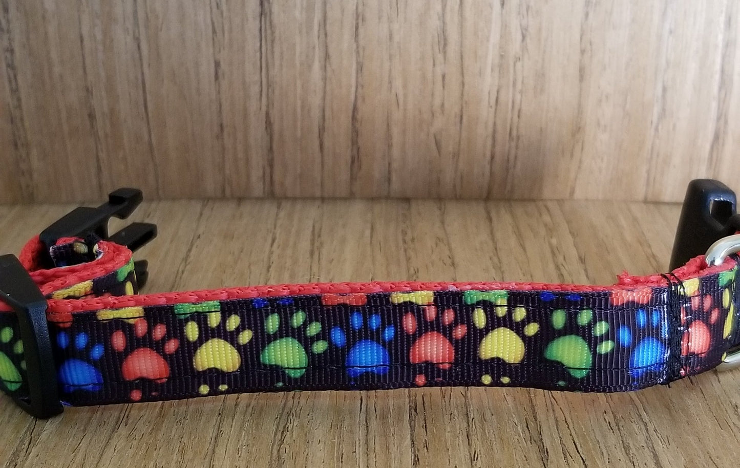 Collar/ Large/ Rainbow Paw Prints