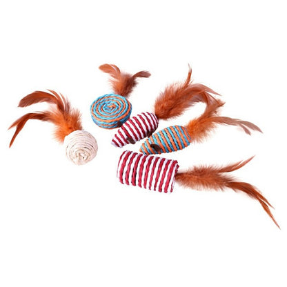 Cat Interactive Toys Set Bell Feather Funny Cat