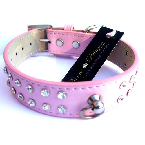 Double Row Crystal Rhinestone Dog Collars 10-20"