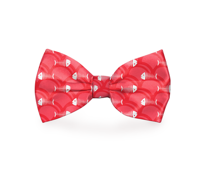 Fish Bone Red Dog Bow Tie