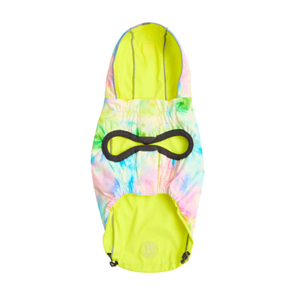 Reversible Raincoat - Neon Yellow with Tie Dye