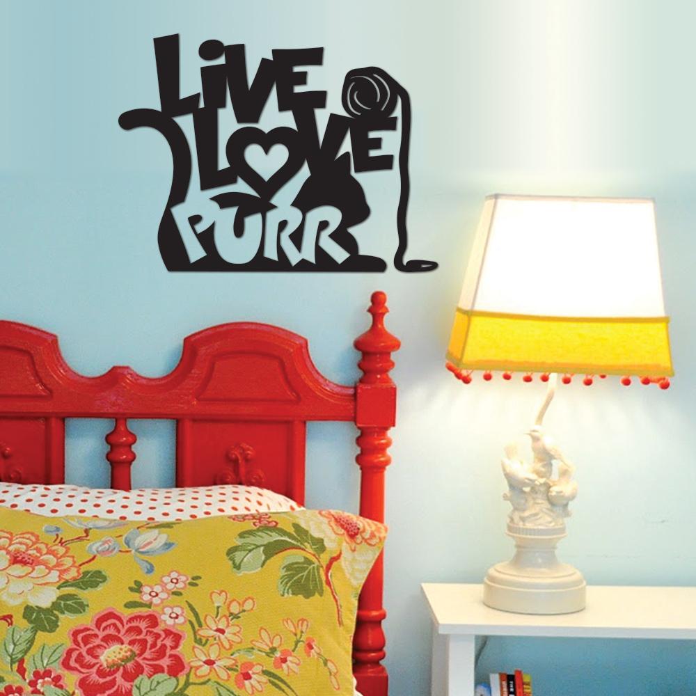 Live, Love, Purr - Metal Wall Art/Decor