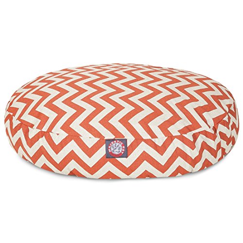 MajesticPet 788995506225 30 in. Zig Zag Round Pet Bed, Burnt Orang