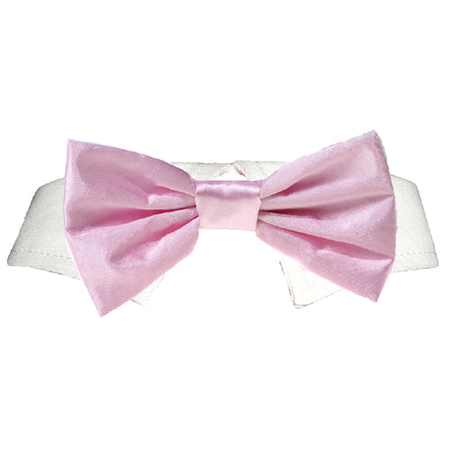 Pink Satin Bow Tie