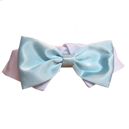 Aqua Satin Bow Tie