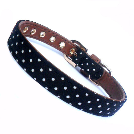 Polka Dot Fabric Dog Collar