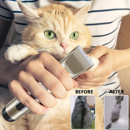 Professional Cat Dog Hair Clipper All Metal Rechargeable Pet Trimmer