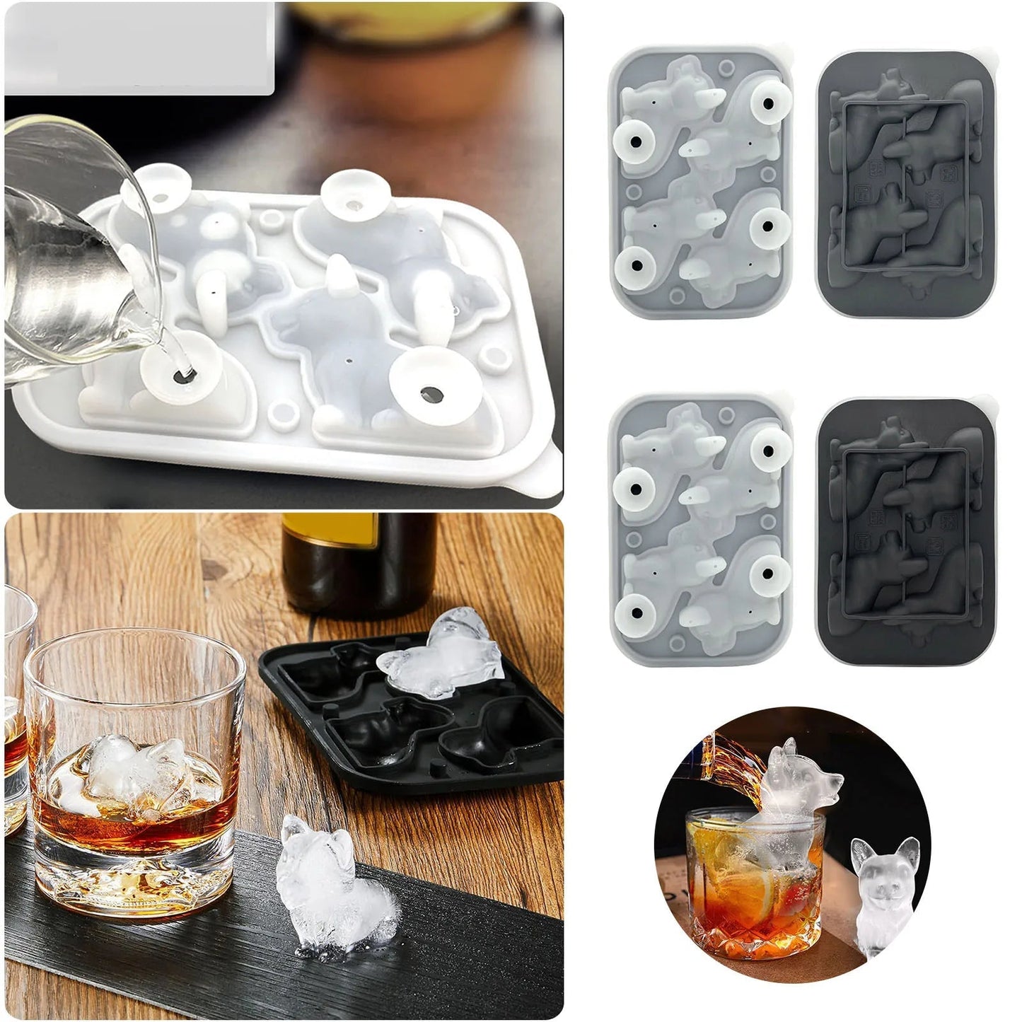 Silicond Ice Cube Whiskey Ice Ice Large Ice Cube Corgi Pet Dog