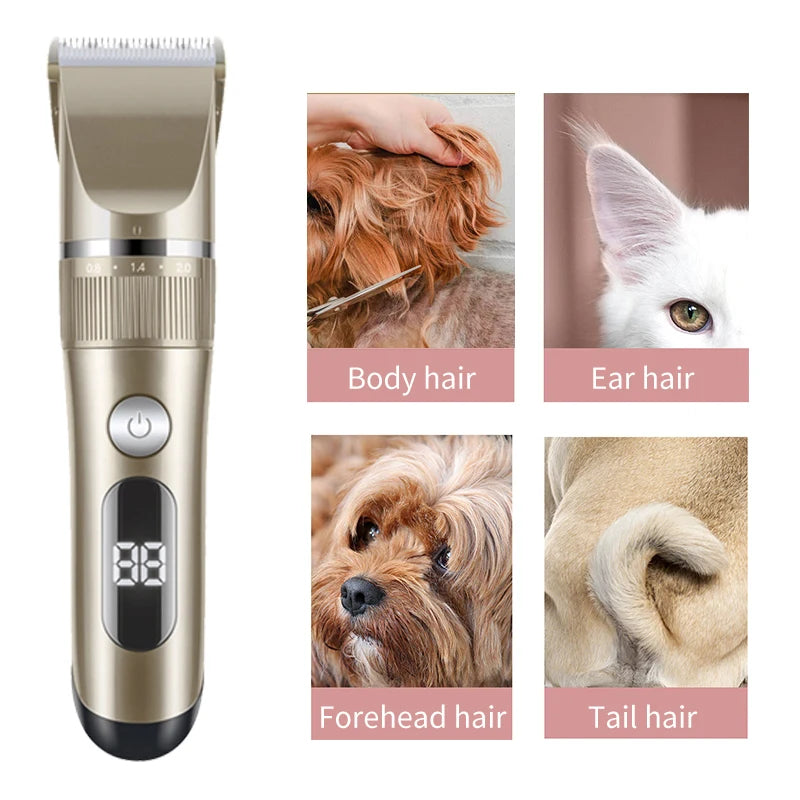 Professional Cat Dog Hair Clipper All Metal Rechargeable Pet Trimmer