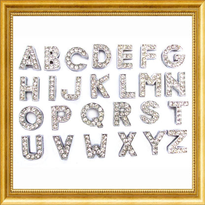 Crystal Slider Letters 10mm - Silver