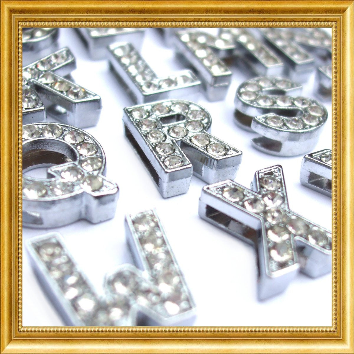 Crystal Slider Letters 10mm - Silver