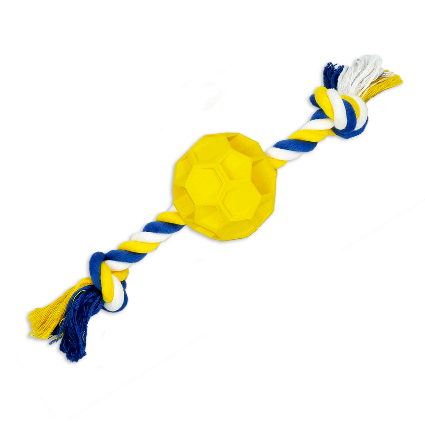 Rubber Soccer Ball Chew Toy with Tug Rope  -- Great for Active Dogs