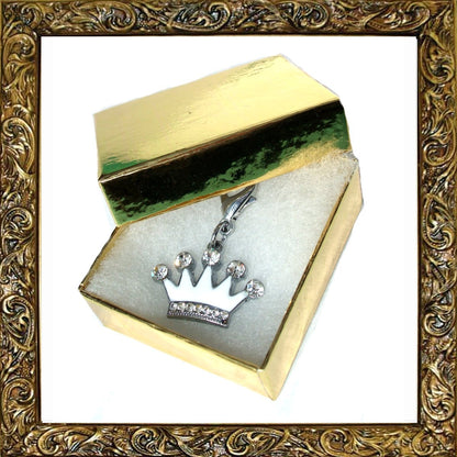 Angel Crystal Enamel Crown Charm