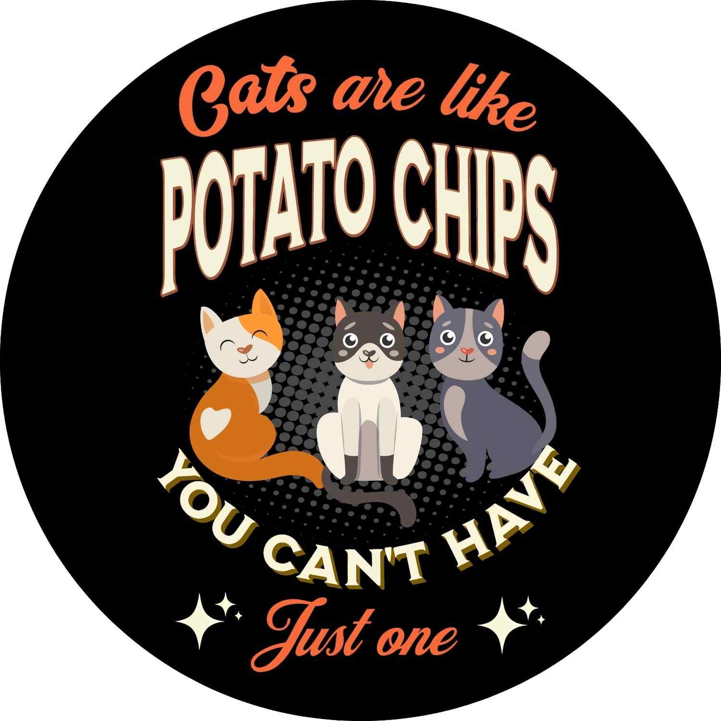 Cats Are Like Potato Chips Round Interchangeable Frame