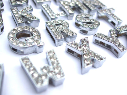 Crystal Slider Letters 10mm - Silver