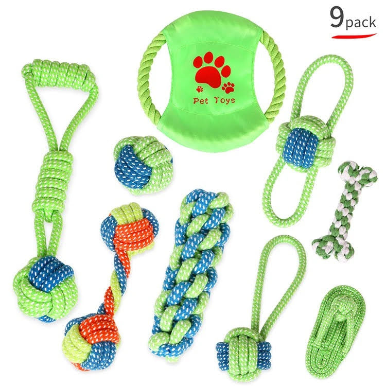 Fast Shipping 9 pcs Braided Cotton Rope Chew Toys