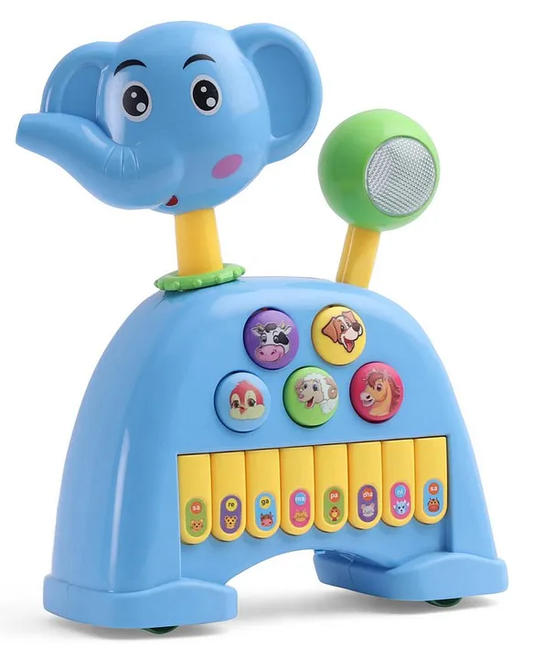 Musical Light & Sound Elephant Piano with 5 Modes of Animal Sound