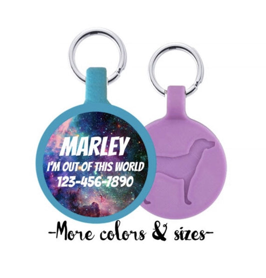 Galaxy Ecoplastic Pet ID Tag- Choose from many colors.