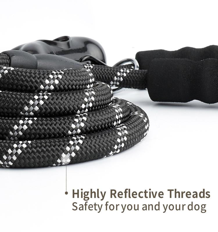 5 FT Leash With Comfortable Padded Handle and Reflective Threads