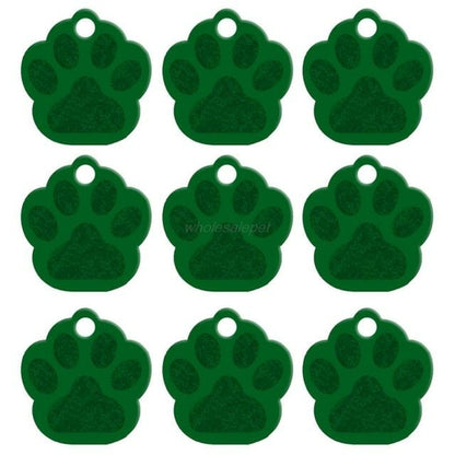 MOQ:20 pcs 2 Sides Paw Shape Customs Dog Name ID Tags Personalized