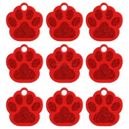 MOQ:20 pcs 2 Sides Paw Shape Customs Dog Name ID Tags Personalized