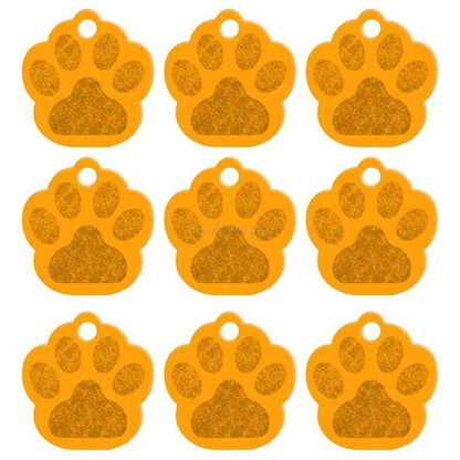 MOQ:20 pcs 2 Sides Paw Shape Customs Dog Name ID Tags Personalized