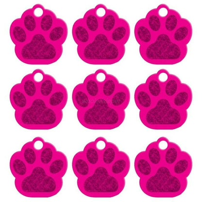 MOQ:20 pcs 2 Sides Paw Shape Customs Dog Name ID Tags Personalized