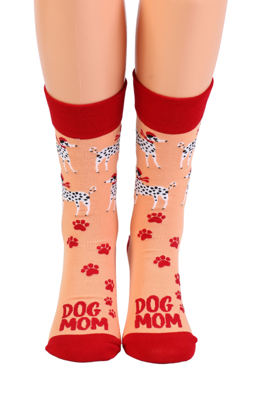 DOG MOM orange socks for dog owners