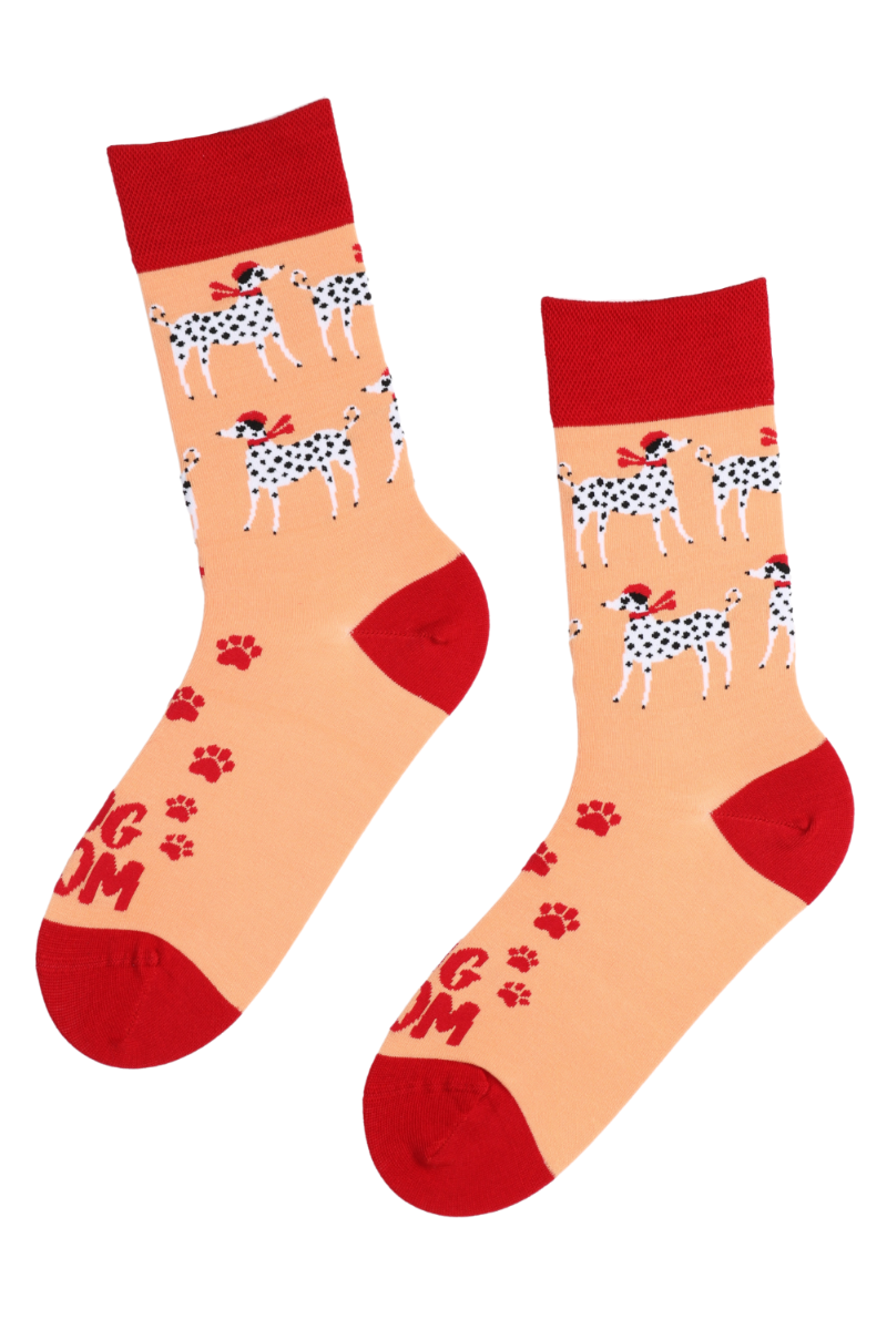 DOG MOM orange socks for dog owners